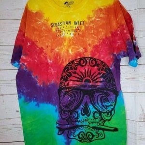 Sebastian Inlet South Florida Shreddable Multicolored Tye Dye T Shirt